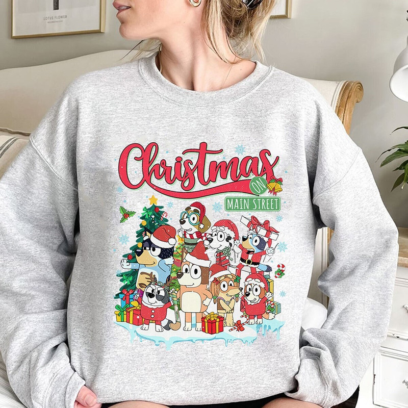 Bluey and Bingo Family Merry Christmas 2023 Shirt Bluey Family Christmas Shirt Blue Dog Christmas