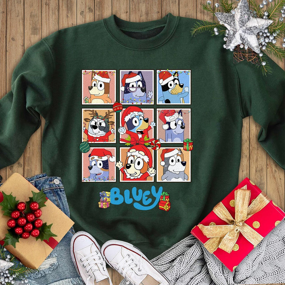 Bluey Character Christmas Shirt Bluey Christmas Shirt Bluey And Bingo Xmas Shirt Bluey Family Chr