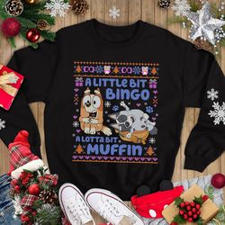 bluey family christmas shirt, a little bit bingo shirt, bluey family shirt, disneyland christmas sweatshirt, bluey and b