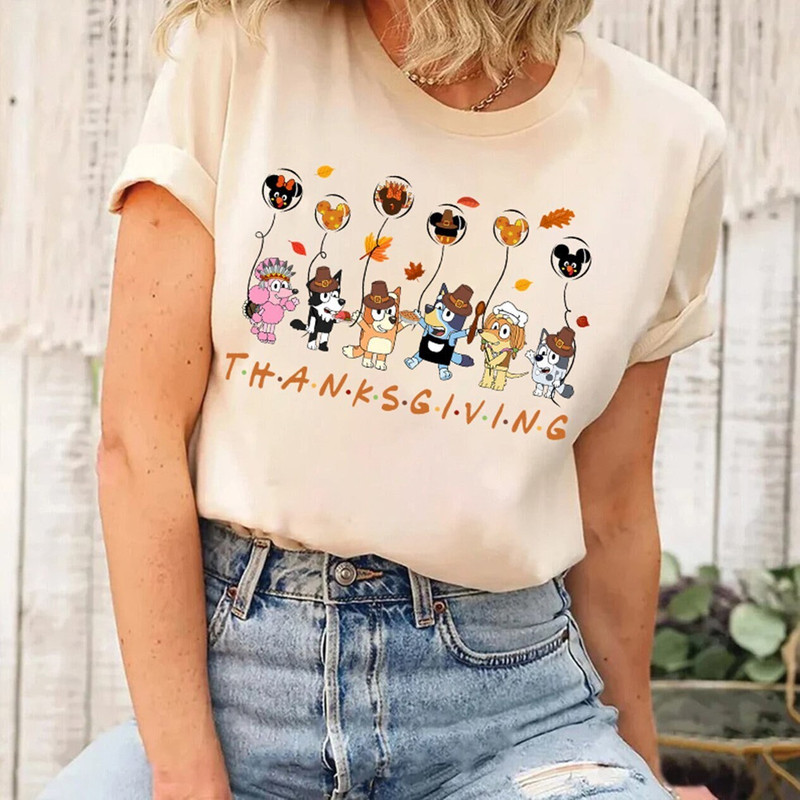 Bluey Thanksgiving Shirt Kids Thanksgiving Shirt Toddler Thanksgiving Shirt Bluey Sweatshirt Blue