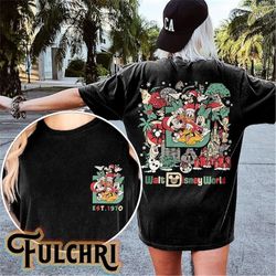 retro walt disney world mickey and friends 2 side shirt, disneyworld christmas shirt, christmas party shirt, disney fami