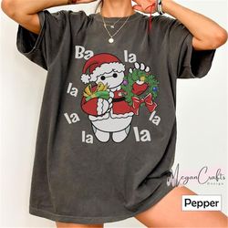 big hero 6 cute santa baymax christmas comfort colors shirt, christmas lights ba la la la cute baymax santa claus shirt,