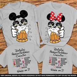mickey beer minnie beer front and back print disney couple shirts drinking around the world checklist inspiration epcot