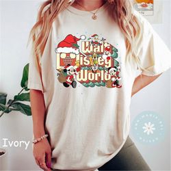 comfort colors vintage walt disney world christmas shirt, disneyworld christmas shirt, retro disney christmas shirt, dis