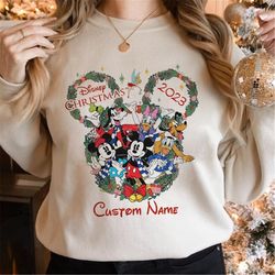 personalized mickey & friends globe family christmas sweater, mickey&39s very merry christmas party 2023 shirt,walt disn