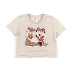 disney christmas crop tee, minnie and daisy holiday, disney women&39s xmas shirt, disneyland disney world crop top