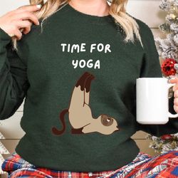 yoga cat,cat yoga,yoga sweatshirt,funny pilates,gift for cat lover,cat gift,gift for yogi