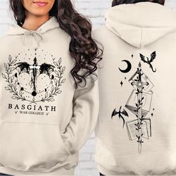basgiath war college 2-sided sweatshirt, fourth wing shirt, dragon rider shirt, fourth wing hoodie