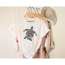 turtle shirt, sea turtle shirt, sea turtle, mandala shirt, summer shirt, beach shirt, turtle lover gift, turtle mandala,