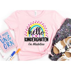 hello kindergarten shirt, kindergarten shirt, back to school shirt, first day of school shirt, hello kindergarten teache