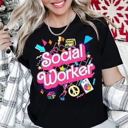 pink doll social worker shirt girl b doll, school social worker, cute sw tshirts, teacher shirt, social work month, gift