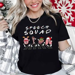 speech squad therapy abbey road christmas sweatshirt,friends speech therapy shirt,xmas speech therapist tee,slp shirt,aa