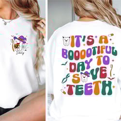 personalized halloween dentist shirt, spooky dentist shirt, funny halloween teeth shirt dental assistant tee, dental hyg