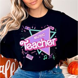 music teacher fall sweatshirts, pink music lovers teacher shirt, colorful 90s sweatshirt, 90s teacher tee, fall gifts, a