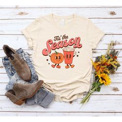 tis the season retro vintage halloween shirt, coffee pumpkin fall shirt, vintage retro fall halloween outfit, pumpkin sp