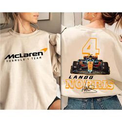 double side lando norris formula one sweatshirt, f1 mclaren team sweatshirt, f1 driver merch shirt