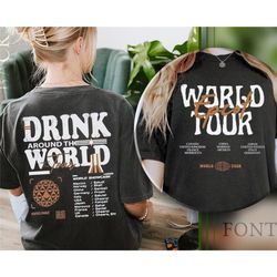double side epcot drink around the world tour shirt, mickey and friends shirt, epcot center 1982 shirt