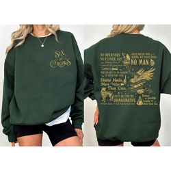 six of crows hoodie, ketterdam crow club sweatshirt, six of crows merch shirt, gift for student, kaz brekker, no mourner