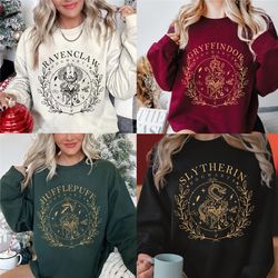 vintage wizard house sweatshirt, hogwarts house sweatshirt, hp wizard school shirt, potter sweater gift, harry magic, un