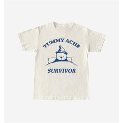 tummy ache survivor unisex heavy cotton tee, meme t shirt, funny unisex heavy blend crewneck sweatshirt