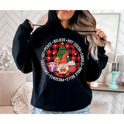 gnome hoodie, hot cocoa gnome hoodie, cute gnomes hoodie, christmas hoodie, funny christmas hoodie, christmas gift