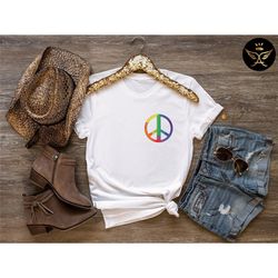 peace sign shirt, peace lgbtq shirt, lgbt t-shirt, peace tee, peace symbol shirt, hippie t shirt, peace sign t-shirt, pe