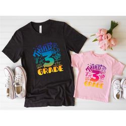 3rd grade girl and boy shirt, 3rd grade shirt,third grade teacher team,matching school shirt,third grade squad gift, tea