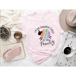 i'm the rainbow sheep of the family t-shirt, funny pride shirt, lgbtq community shirts, pride parade outfit, pride month