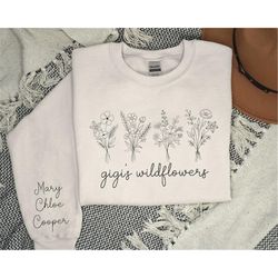 gigi sweatshirt gigi crewneck new gigi gifts grandmother  personalized gigi with grandkids names sweater mothers day gif