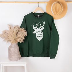christmas deer sweatshirt, christmas eve sweatshirt, christmas sweatshirt, deer sweatshirt, merry christmas sweatshirt,
