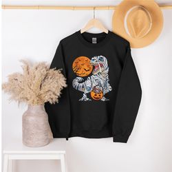 halloween dinosaur skeleton t rex scary sweatshirt, spooky saurus rex shirt, cute halloween shirt, dinosaur halloween te