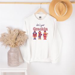 retro christmas comfort colors shirt, lets get crackin' shirt, vintage santa christmas shirt, retro holiday shirt, ugly
