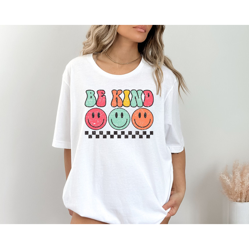 Be Kind Shirt, Smiley Face Shirt, Positive Shirt, Retro Be Kind Shirt,Boho Kindness Shirt,Boho Rainbow Shirt.jpg