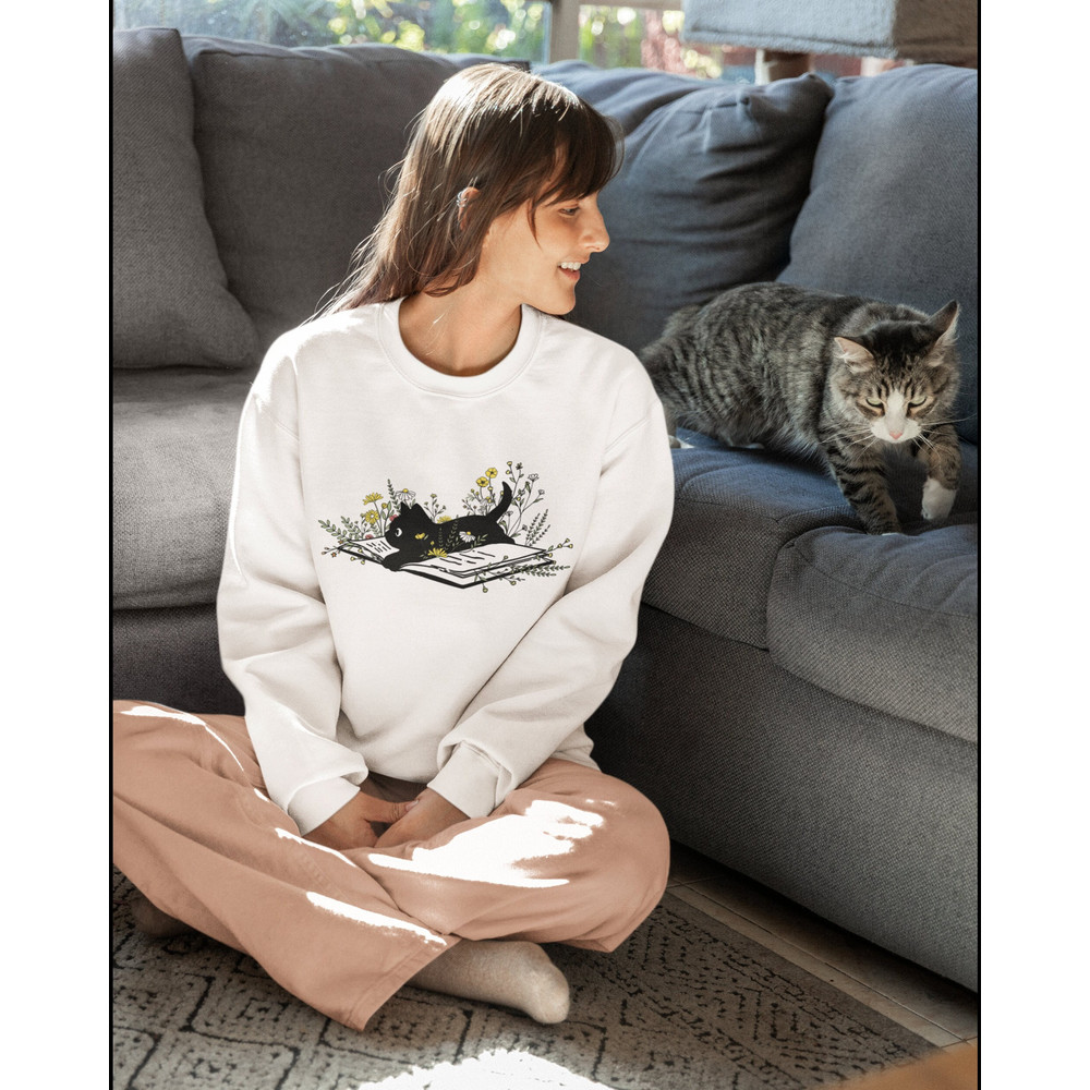 Cat Mom Sweatshirt, Cat Lover Tee, Cute Book Cat Shirt, Book Lover Sweatshirt, Reader Bookish Tee, Cat Themed Gifts For Women.jpg