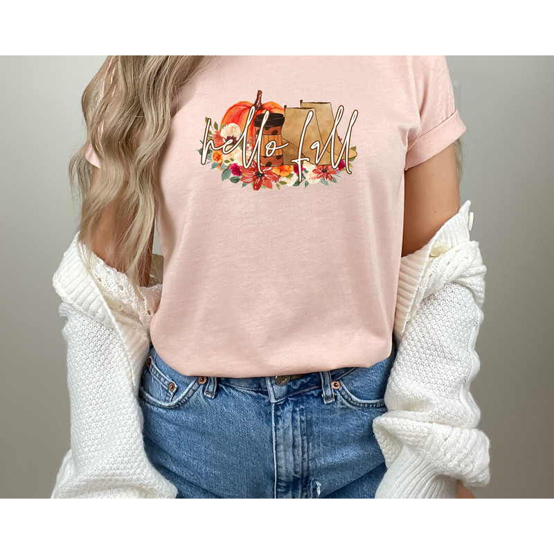 Hello Fall Shirt, Cute Fall Shirt, Fall Shirts, Fall T-Shirt, Happy Fall Shirts, Autumn Shirt, Thanksgiving Shirt, November Shirt.jpg