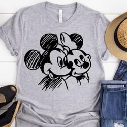 disney mickey and minnie sketch shirt iron on, disney vacation, disneyland htv, disney world htv, disney shirts, disneyl