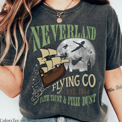 retro peter pan neverland flying co faith trust & pixie dust est 1953 shirt walt disney world shirt gift ideas men women