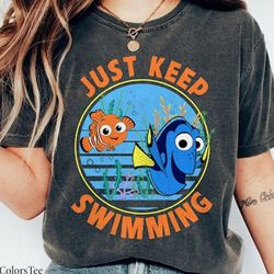 finding dory just keep swimming with nemo vintage retro shirt family matching walt disney world shirt gift ideas men wom