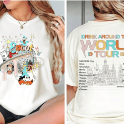 disney epcot world tour comfort color shirt, retro disney epcot center 1982 unisex tshirt, mickey and friends tee, drink