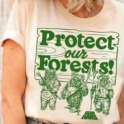 star wars ewoks protect our forests camp graphic t-shirt, star wars celebration, galaxy&39s edge, star wars day, walt di