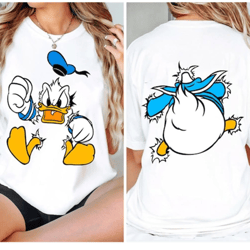 vintage 90s donald duck two sided shirt, funny disney t-shirt, walt disney world, disneyland family trip outfits, birthd
