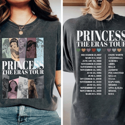 comfort colors princess eras tour shirt, disney princess shirt, disney princess characters shirt, disney world shirt, di