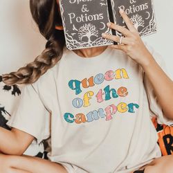 queen of the camper, camping life shirt, camper sweatshirt, travel shirt, camping shirt, camp lover shirt, girl scout sh