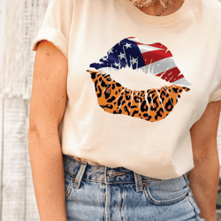 patriotic lips shirt, independence day shirt, american flag lips shirt, cheetah lips shirt, kisses shirt, leopard lip te