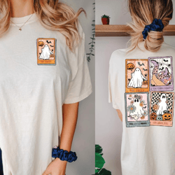 ghost tarot cards vintage shirt, halloween shirt, pocket size front& back design, halloween ghost shirt, halloween party