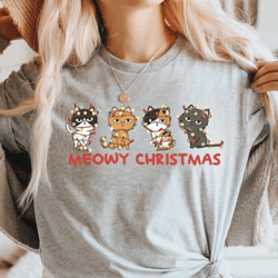 meowy christmas shirt, happy cat year shirt, cat lover christmas sweatshirt, retro christmas meowy shirt, meowy christma
