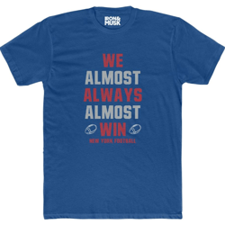new york football - we almost always almost win - unisex cotton crew tee
