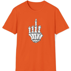 halloween shirt - funny october skeleton middle finger unisex t-shirt super soft