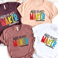 difference maker teacher shirt, teacher life shirt, teacher appreciation shirt, teacher shirt, valentines day shirt, tea