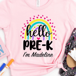 hello pre-k shirt, pre-k shirt, back to school shirt, first day of school shirt, hello kindergarten teacher, teacher shi